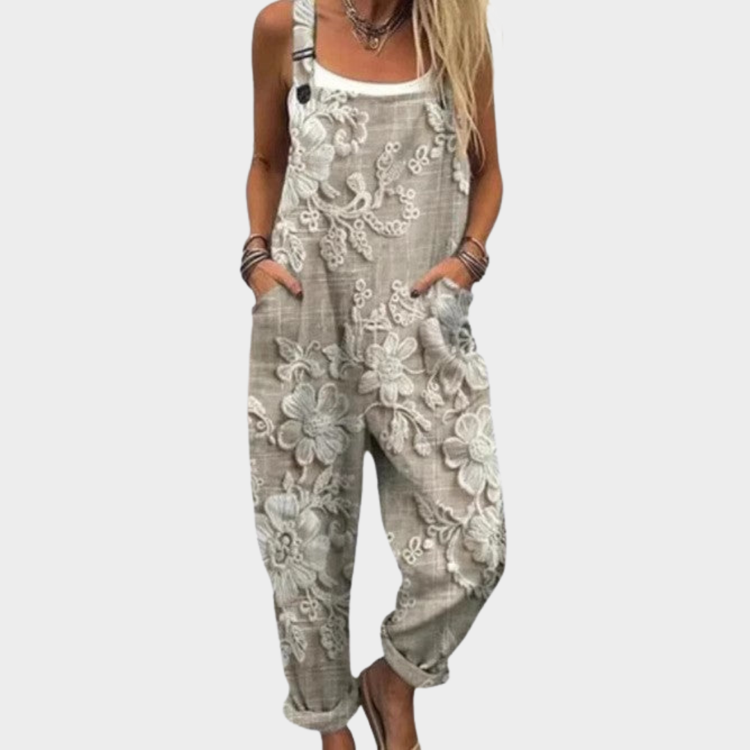 Bequemer Overall mit Aufdruck