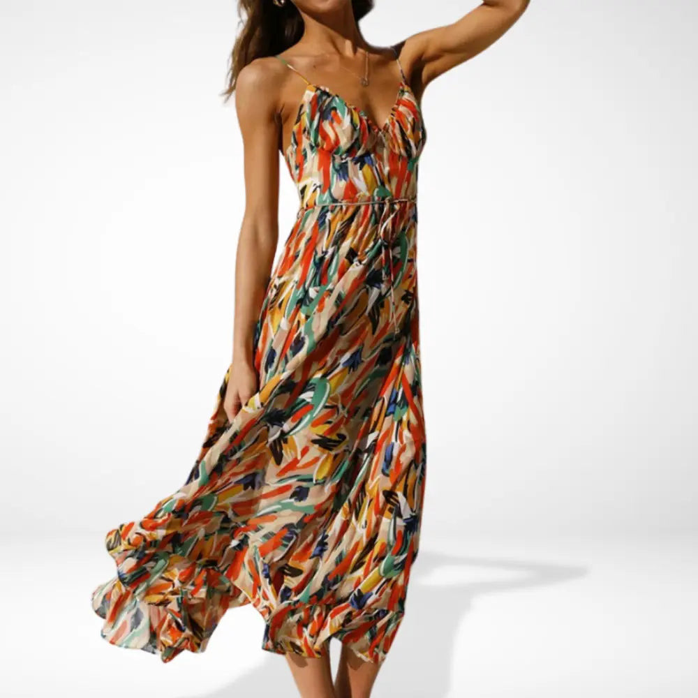 Yamy | Midikleid mit Print und Trägern