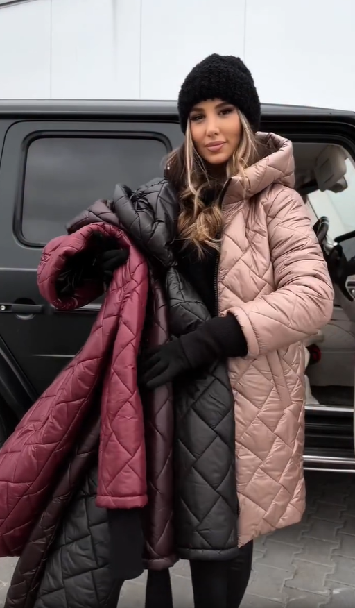 Martina | Elegante wattierte Daunenjacke mit Kapuze