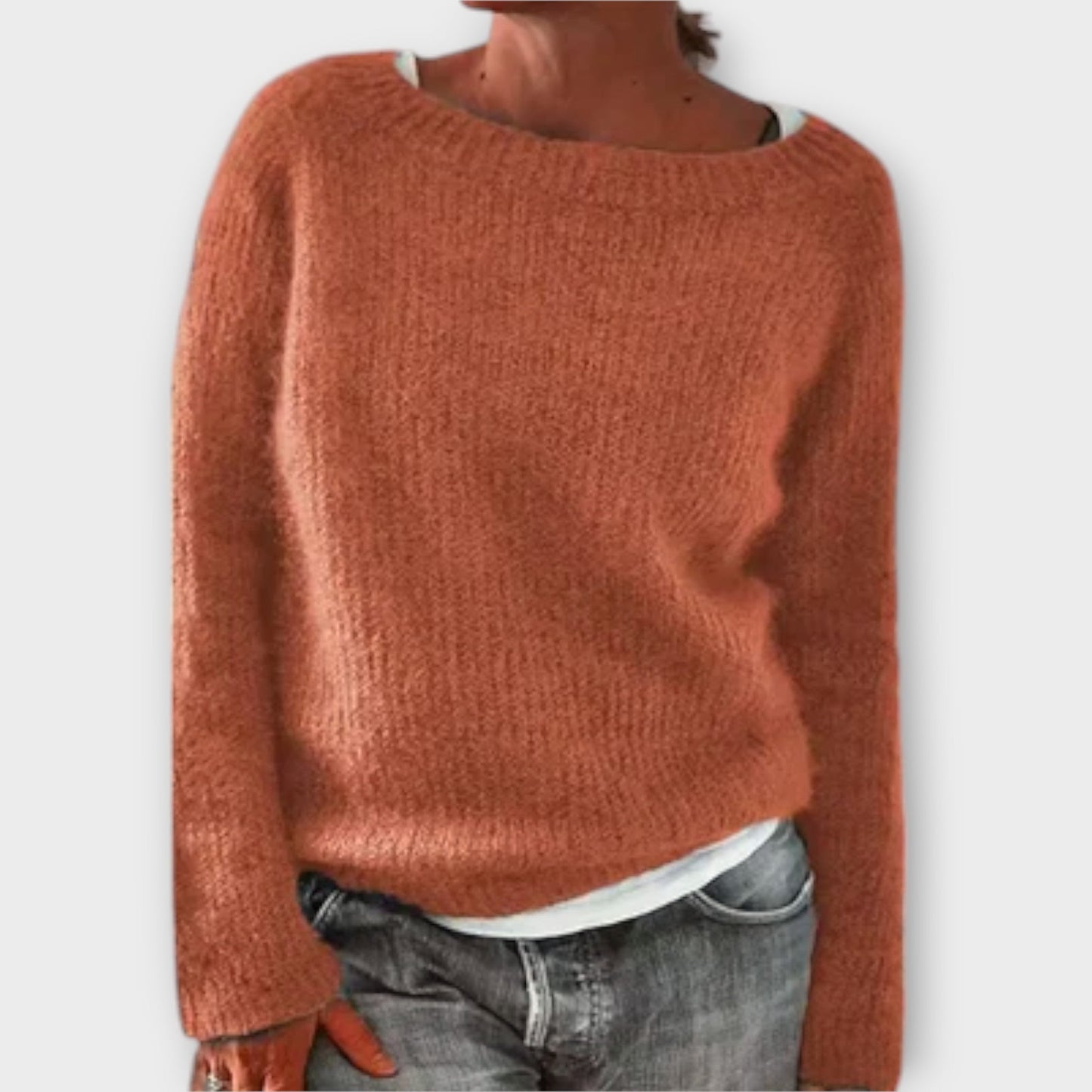 Regine – Unifarbener Strickpullover