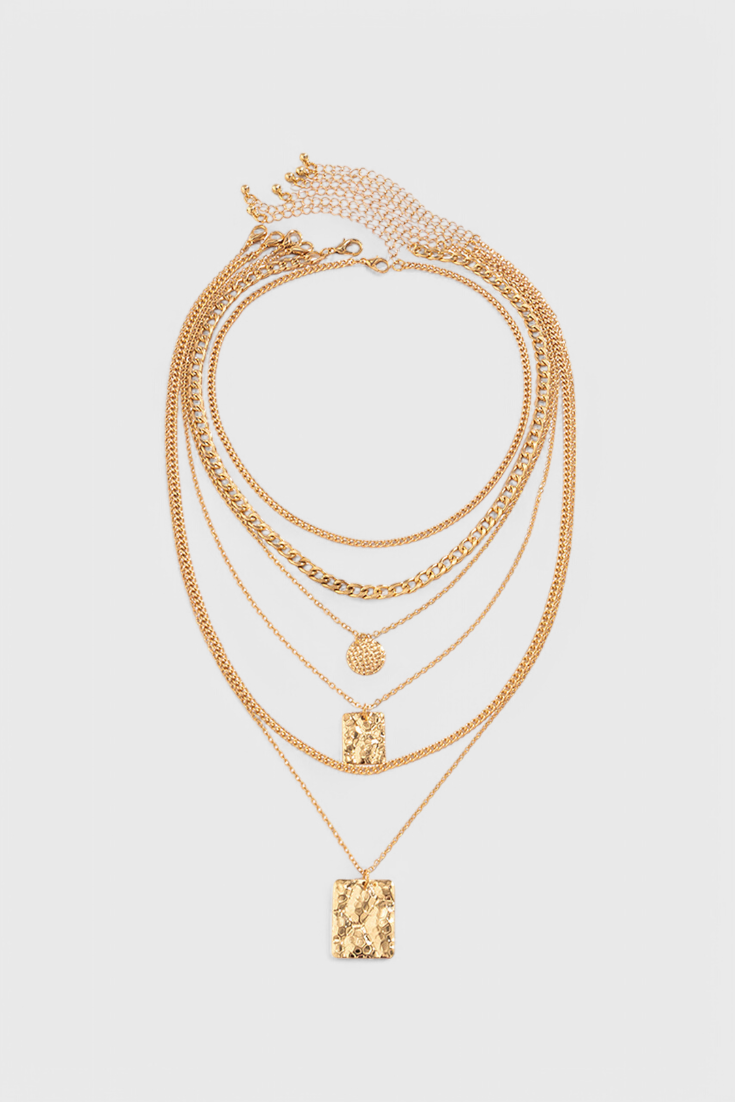 Geometrische Metallkette mit Anhänger