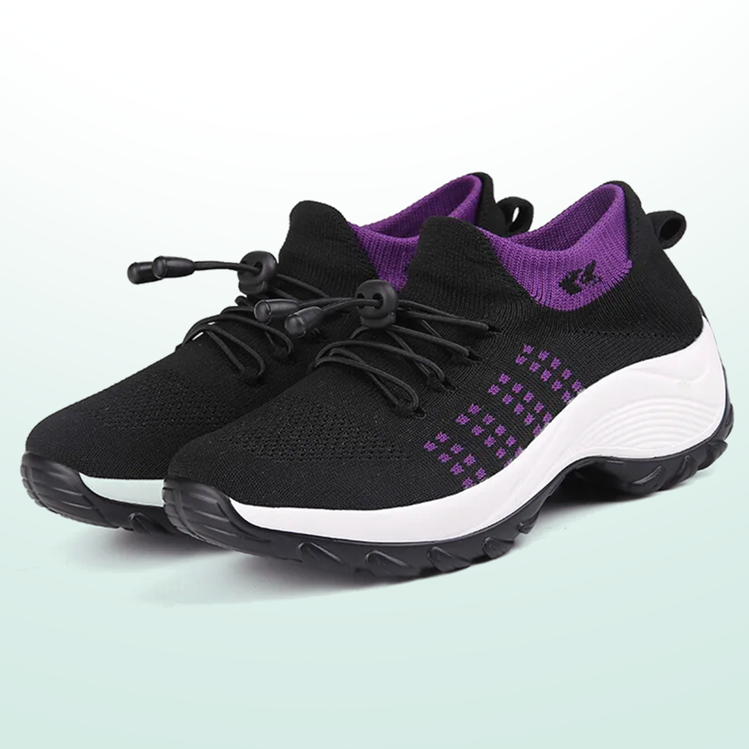 Ambulo Orthopädische Schuhe Stoff - Lila Schwarz