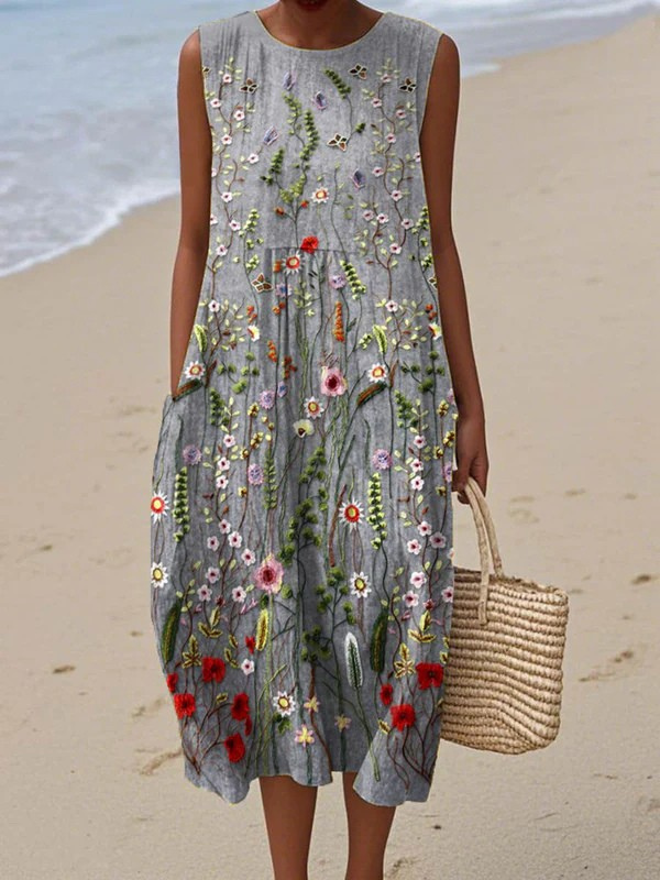 Gesicht | Leichtes, ärmelloses Sommerkleid