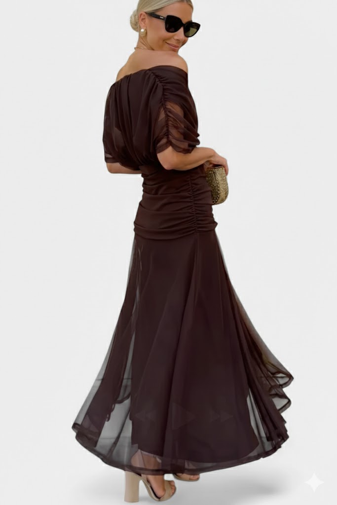 Velora™ | Langes geblümtes V-Ausschnitt-Kleid