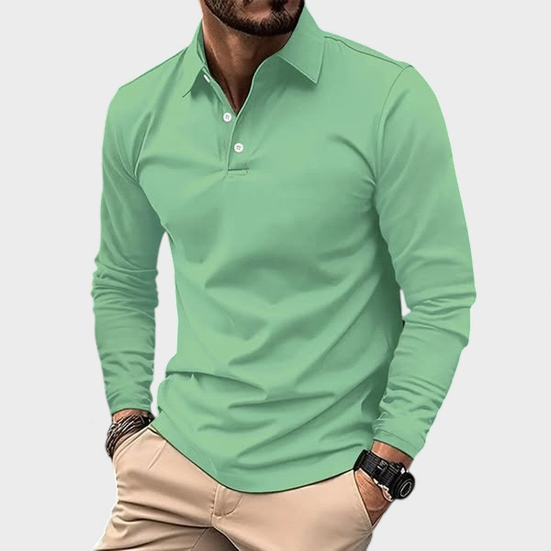 Guillermo™ | Grünes Langarm-Casual-Polo