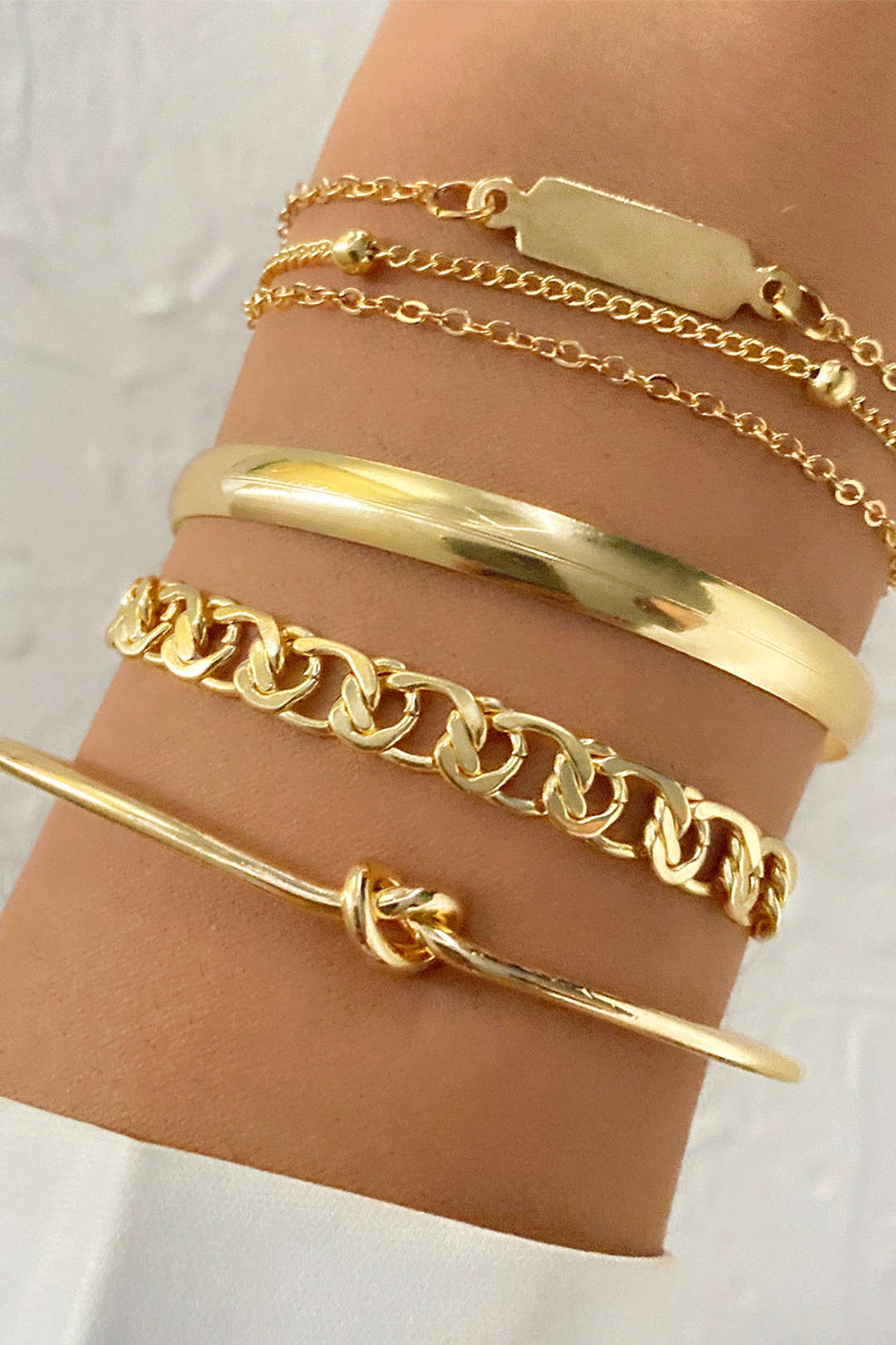4-teiliges Metallkettenarmband-Set