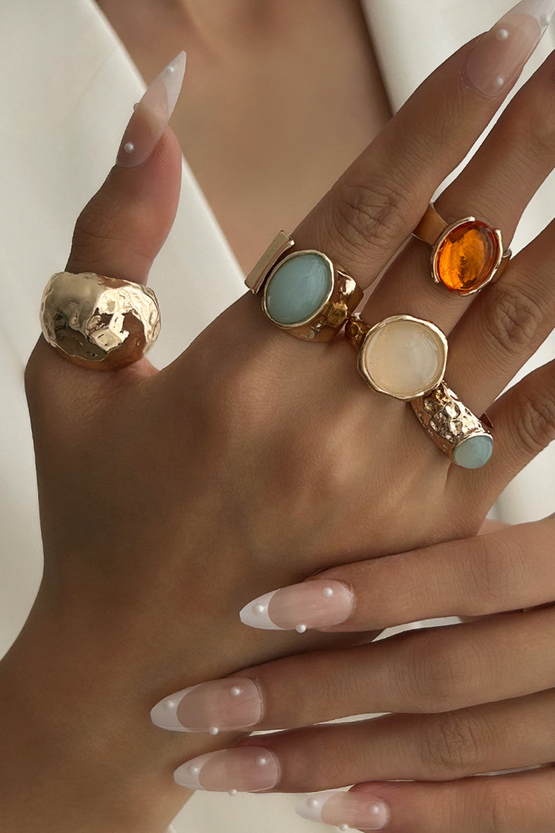 Offene Ringe mit Strassbesatz