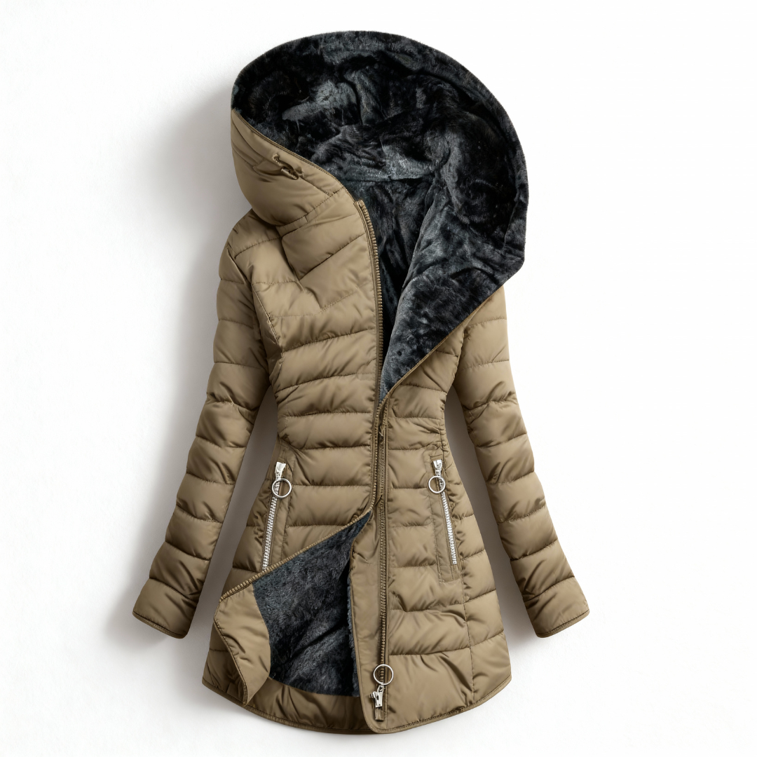 Beatrice™ | Warmer Mantel mit Pelz gefüttert