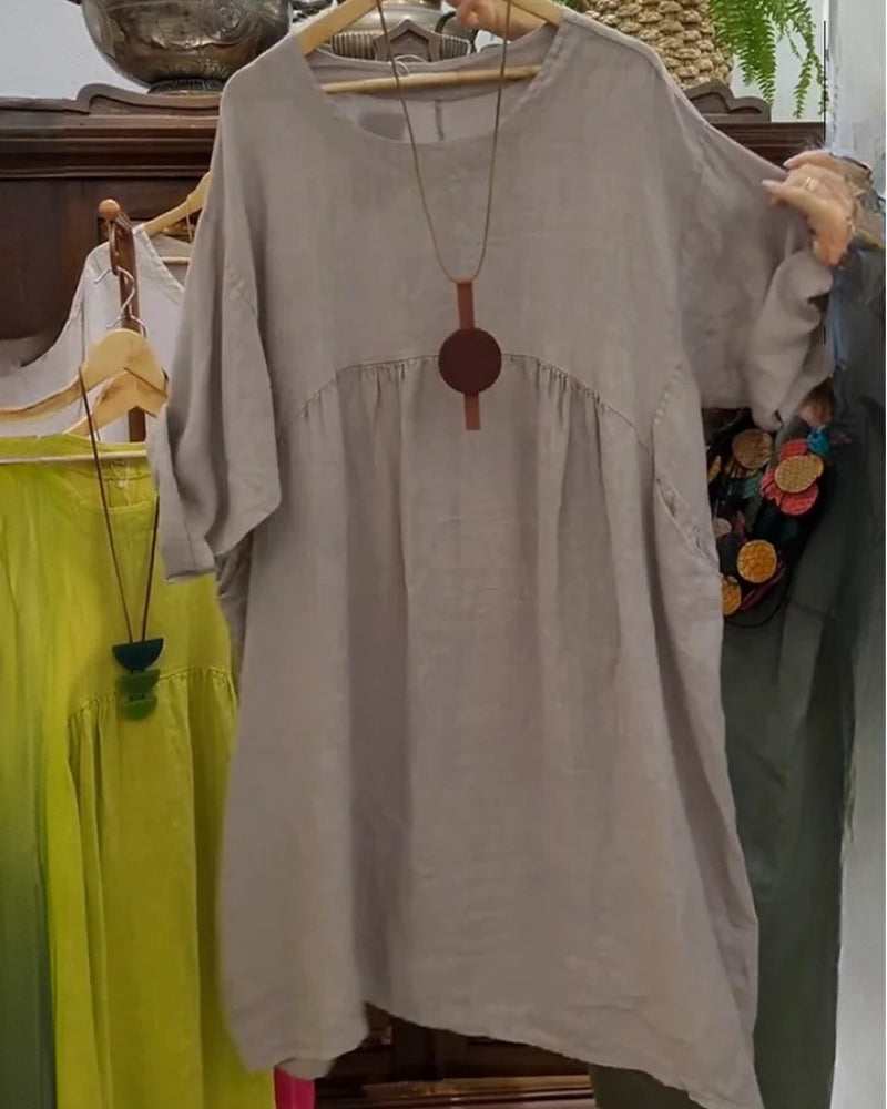 MANDIRA | Baumwoll-Leinenkleid