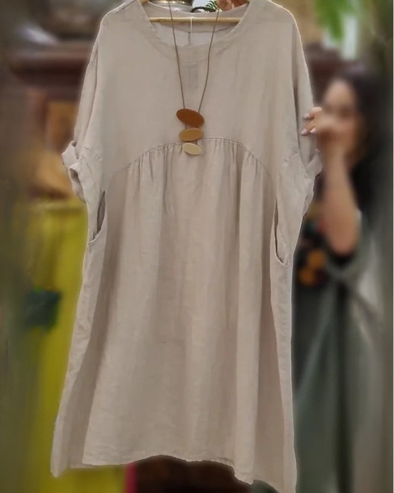 MANDIRA | Baumwoll-Leinenkleid