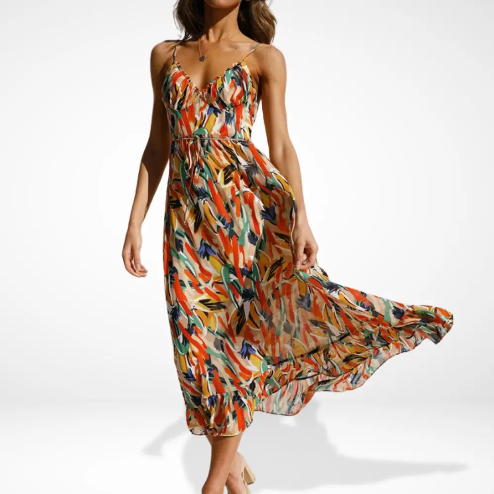 Yamy | Midikleid mit Print und Trägern