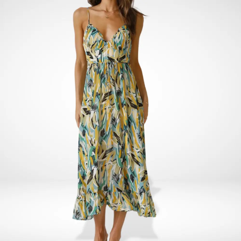 Yamy | Midikleid mit Print und Trägern