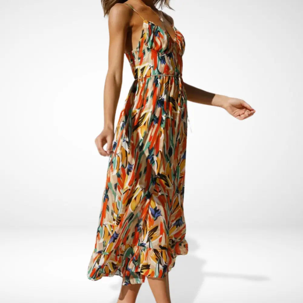 Yamy | Midikleid mit Print und Trägern