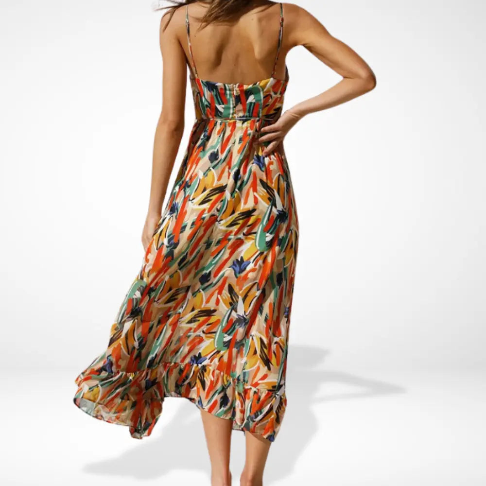 Yamy | Midikleid mit Print und Trägern