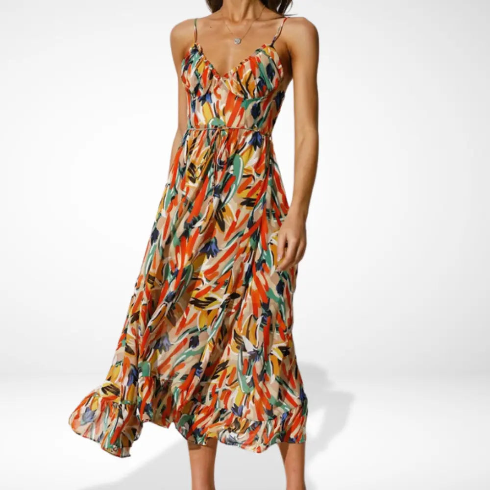 Yamy | Midikleid mit Print und Trägern