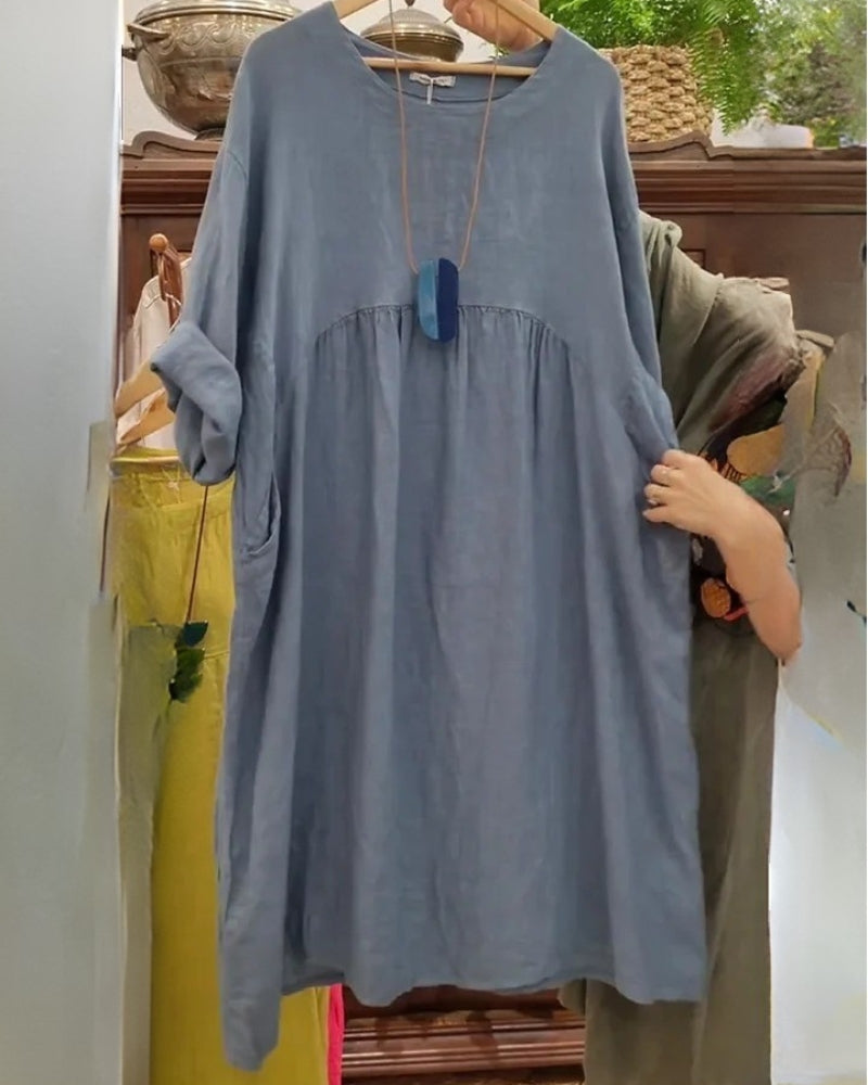 MANDIRA | Baumwoll-Leinenkleid