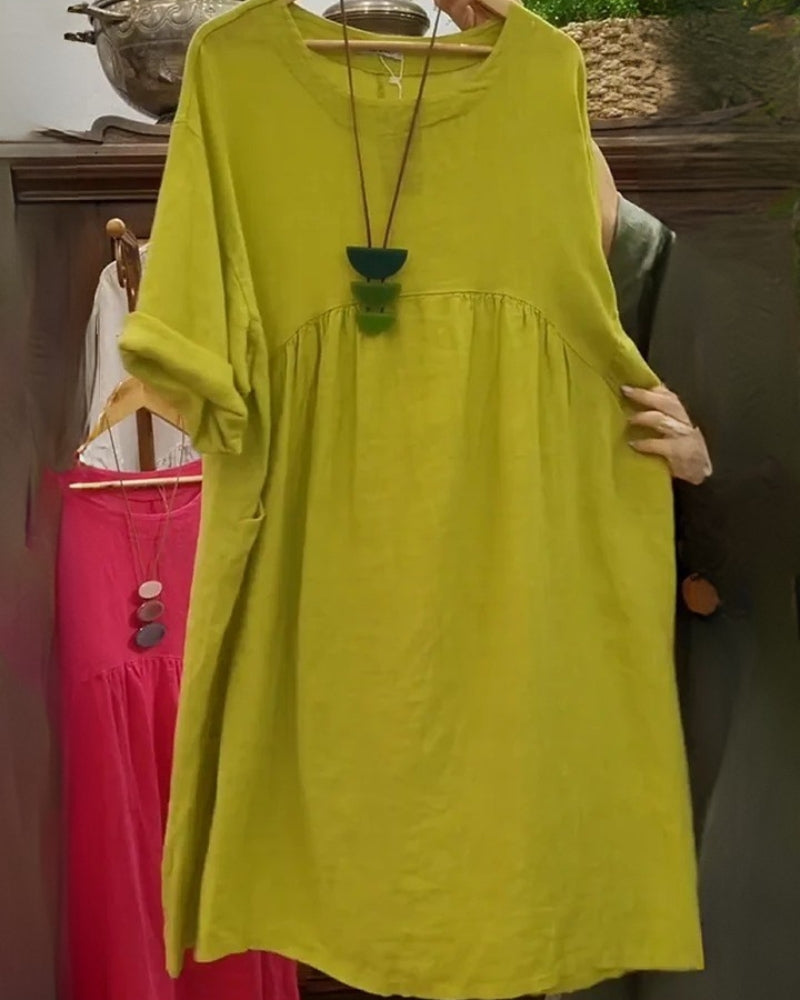 MANDIRA | Baumwoll-Leinenkleid