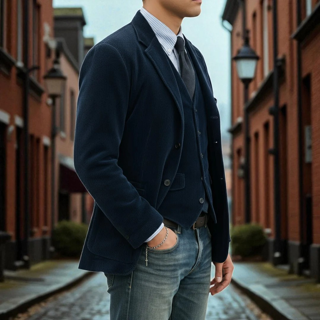 Eduardo | 2-teiliges Set: Blazer und Cordweste