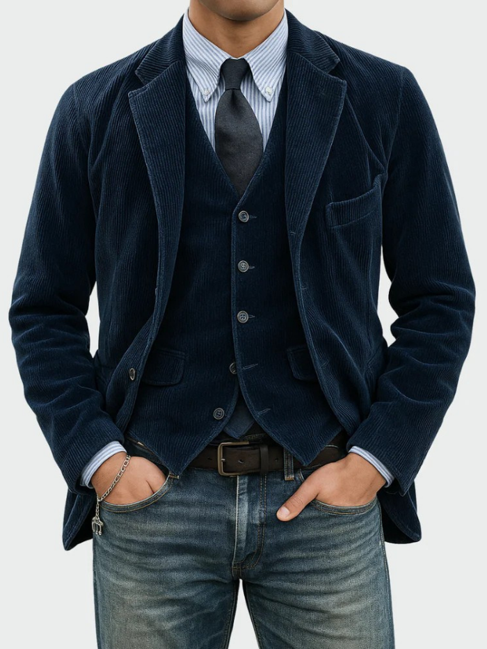 Eduardo | 2-teiliges Set: Blazer und Cordweste