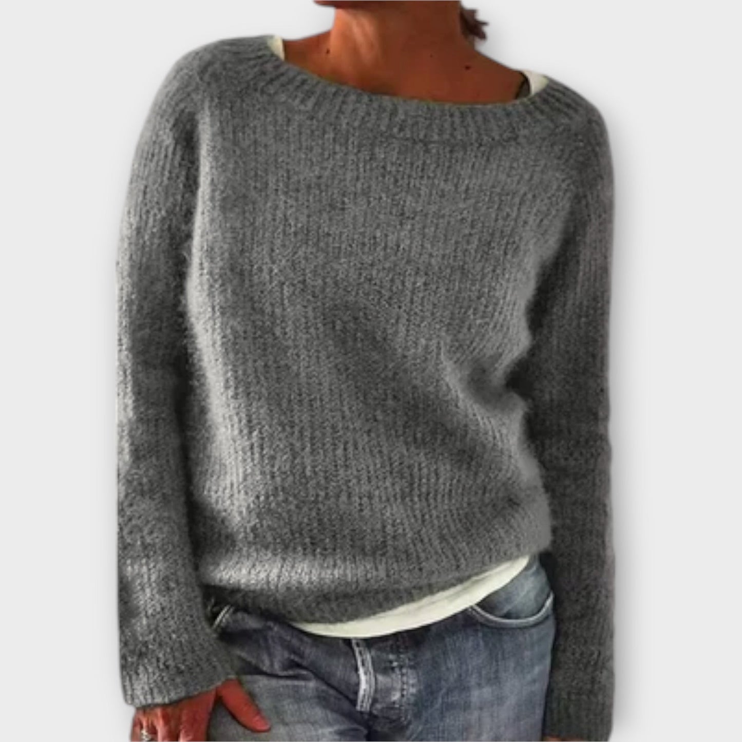 Regine – Unifarbener Strickpullover