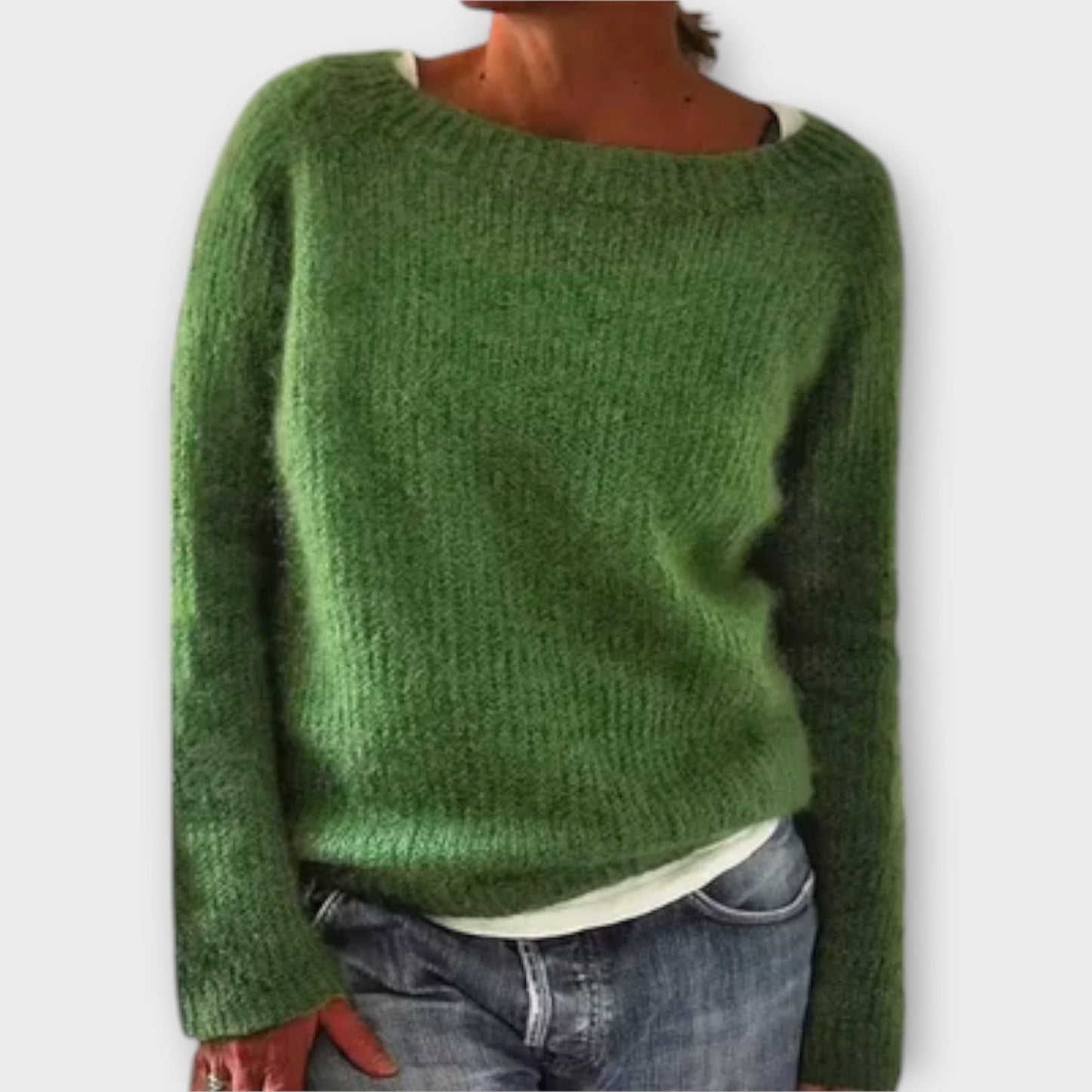 Regine – Unifarbener Strickpullover
