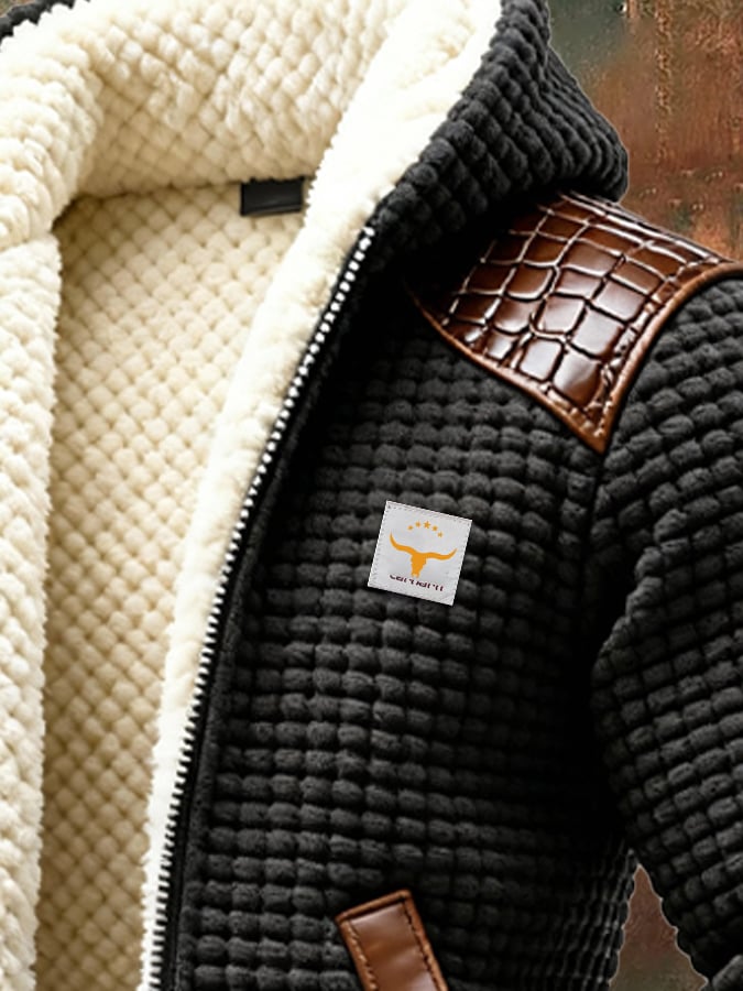 TEXTURIERTE JACKE MIT GEPRÄGTER HANDWERKLICHER VEREDELUNG