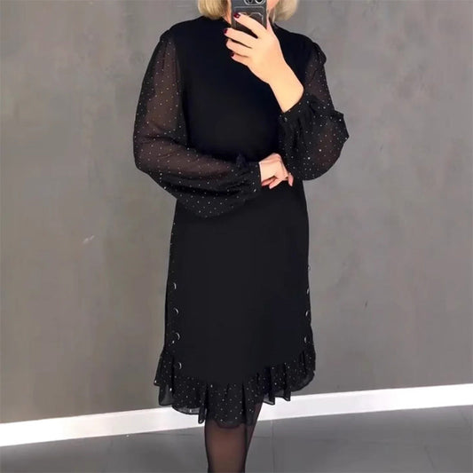 Estela | Abito Elegante con Cristalli e Scollo Tondo