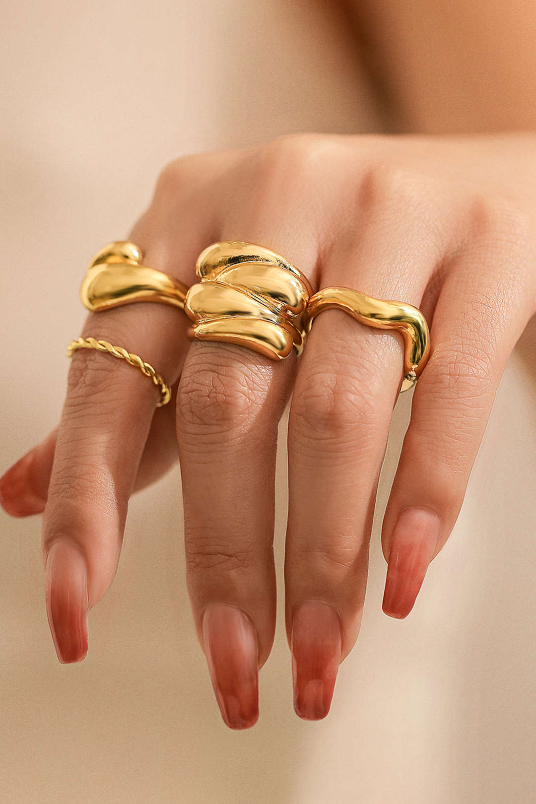 4-teiliges Metallringset
