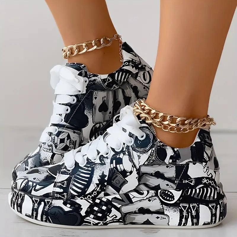 Veronika Schuhe Graffiti-Design Dämpfung