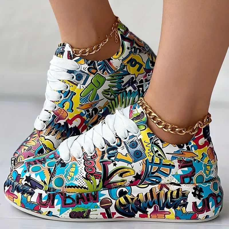 Veronika Schuhe Graffiti-Design Dämpfung
