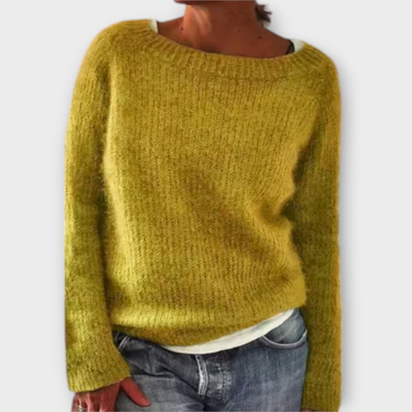 Regine – Unifarbener Strickpullover