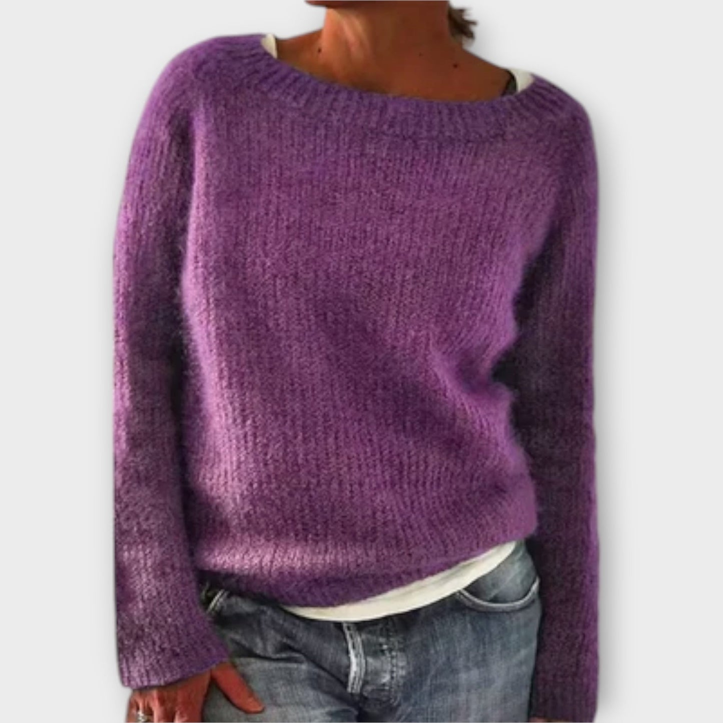 Regine – Unifarbener Strickpullover