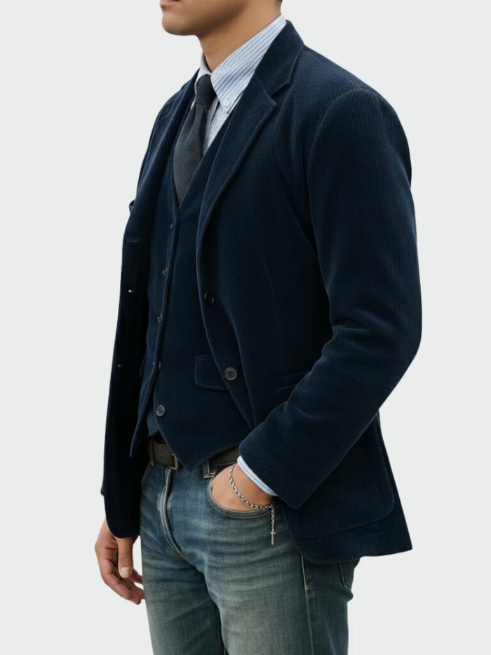 Eduardo | 2-teiliges Set: Blazer und Cordweste