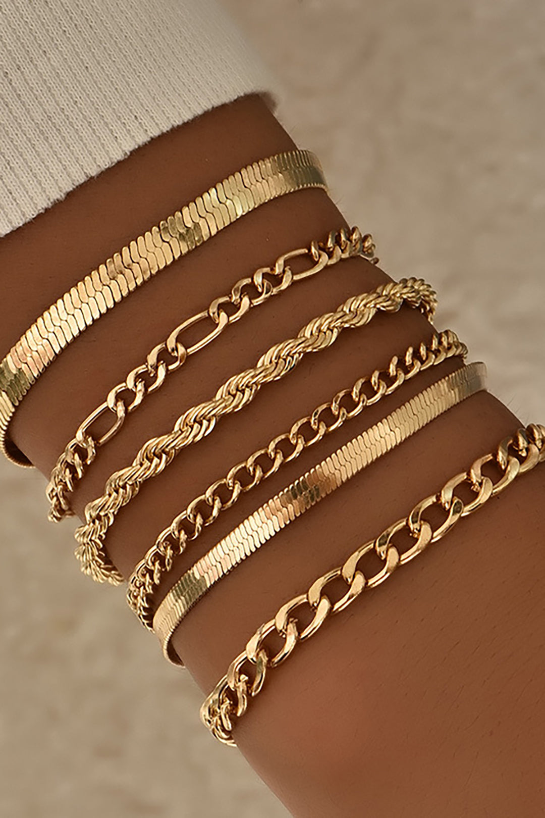 6-teiliges Cuban Chain Armband-Set