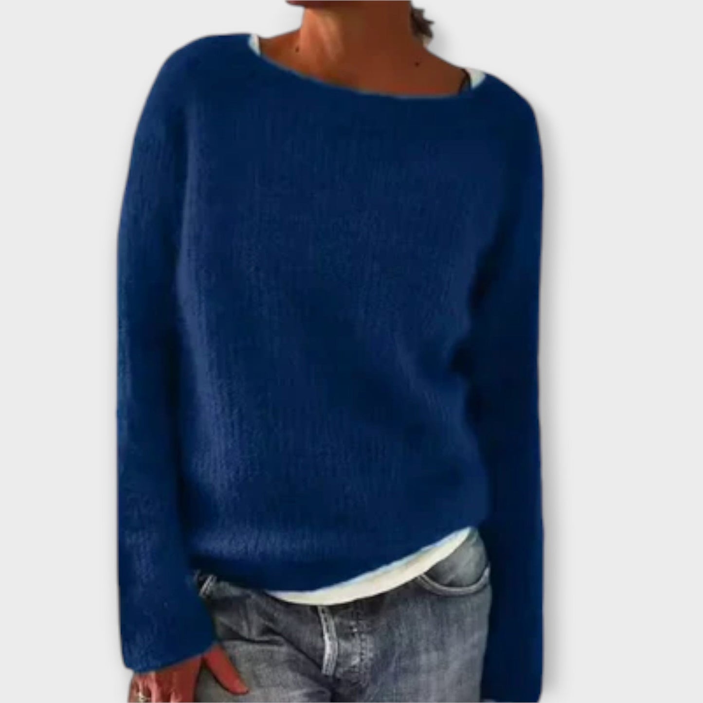 Regine – Unifarbener Strickpullover