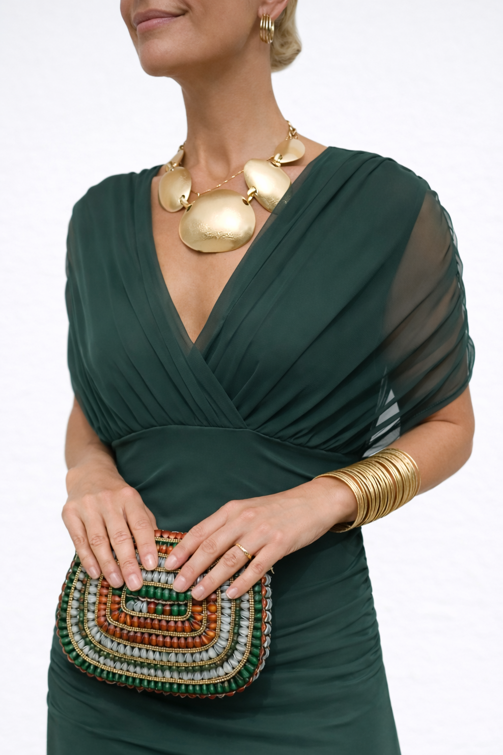 Velora™ | Langes geblümtes V-Ausschnitt-Kleid
