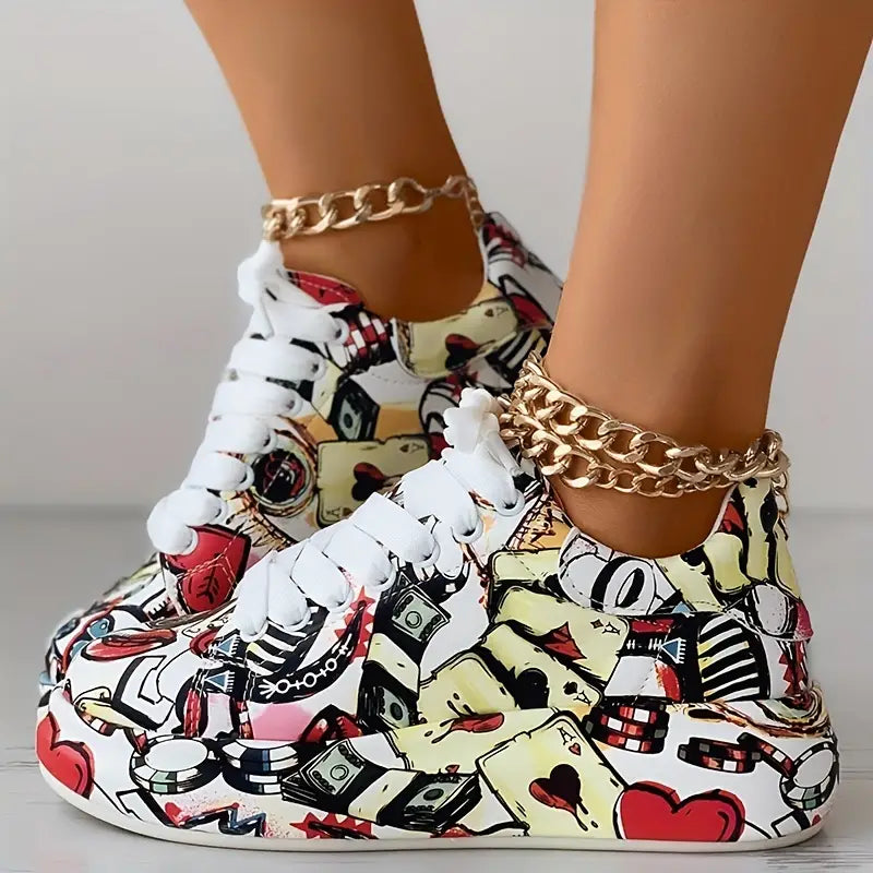 Veronika Schuhe Graffiti-Design Dämpfung