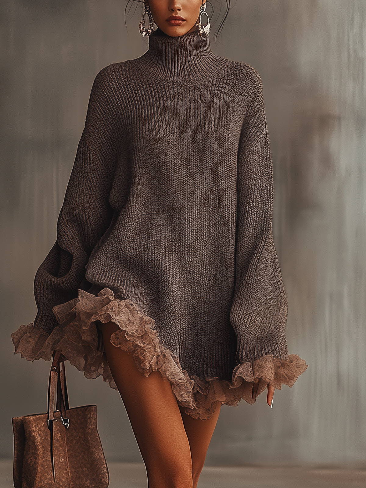 Belén | Strickkleid mit Rüschen – weich, warm und romantisch.