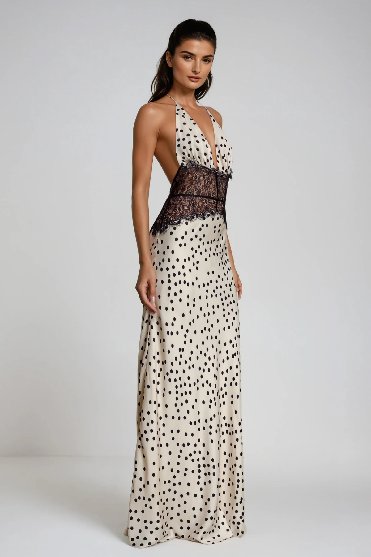 Clara™ | Elegantes Maxikleid mit Polka Dots und Spitze