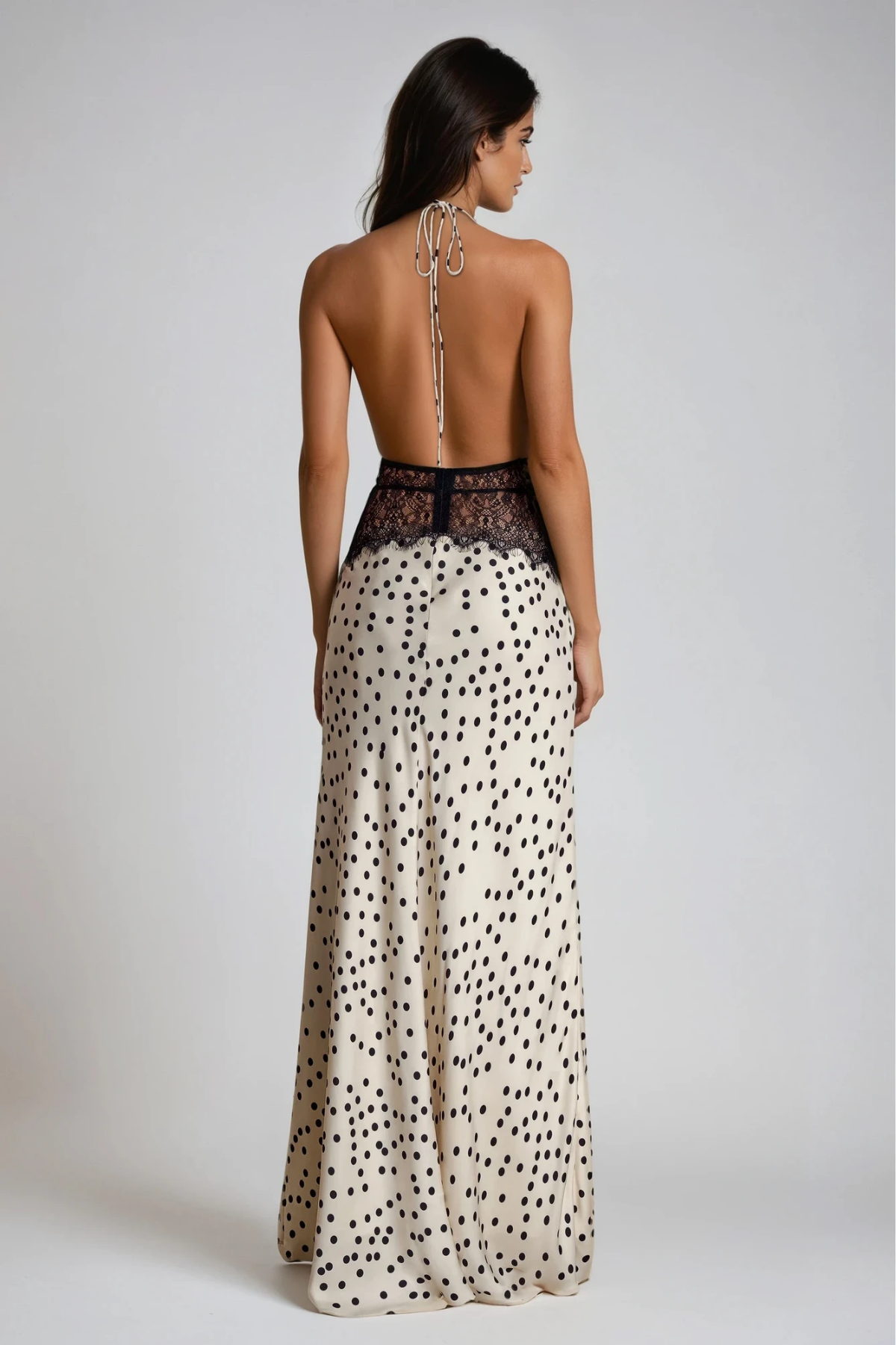 Clara™ | Elegantes Maxikleid mit Polka Dots und Spitze