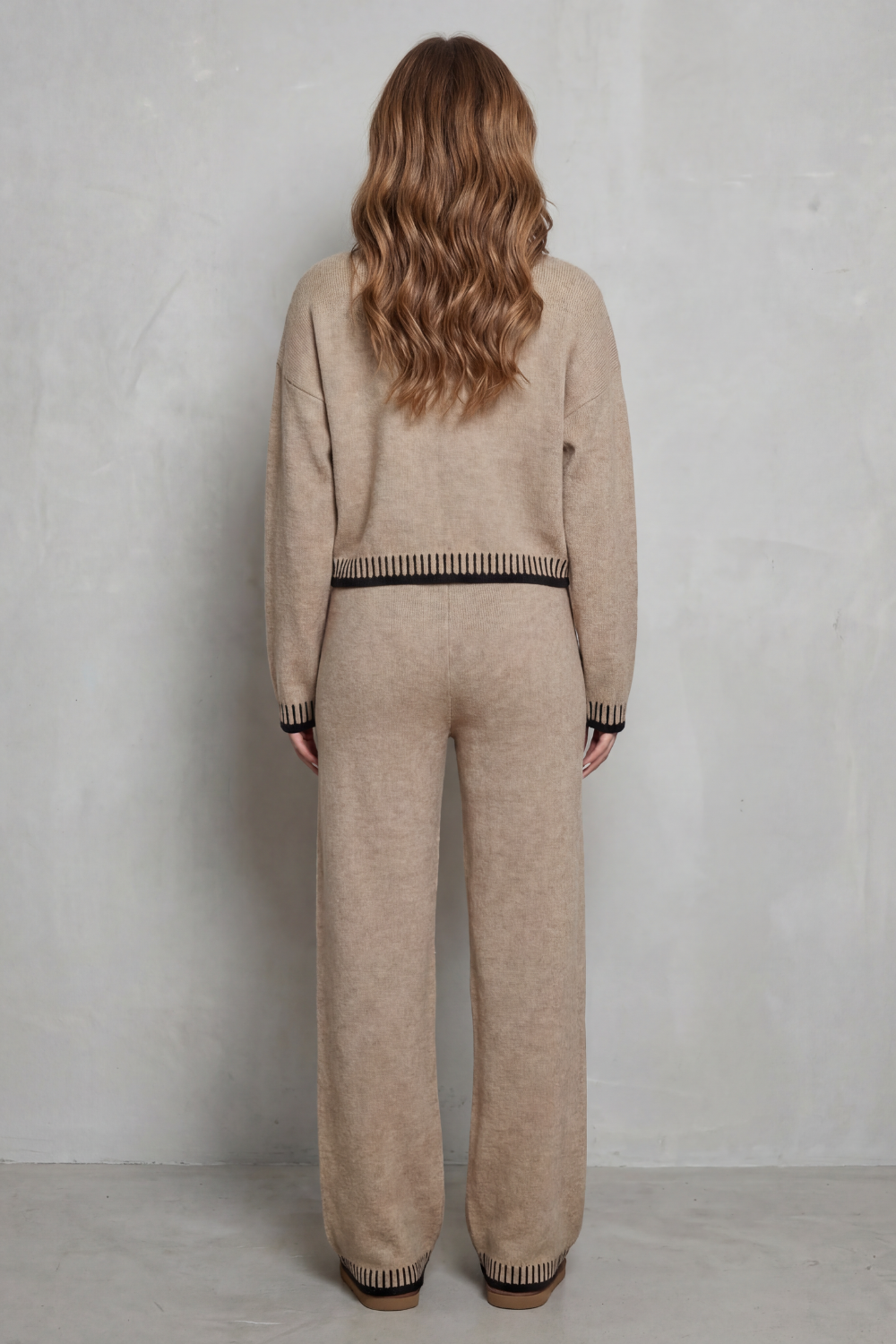 Amelia™ | Entspanntes Strickset mit Kontrastdetails