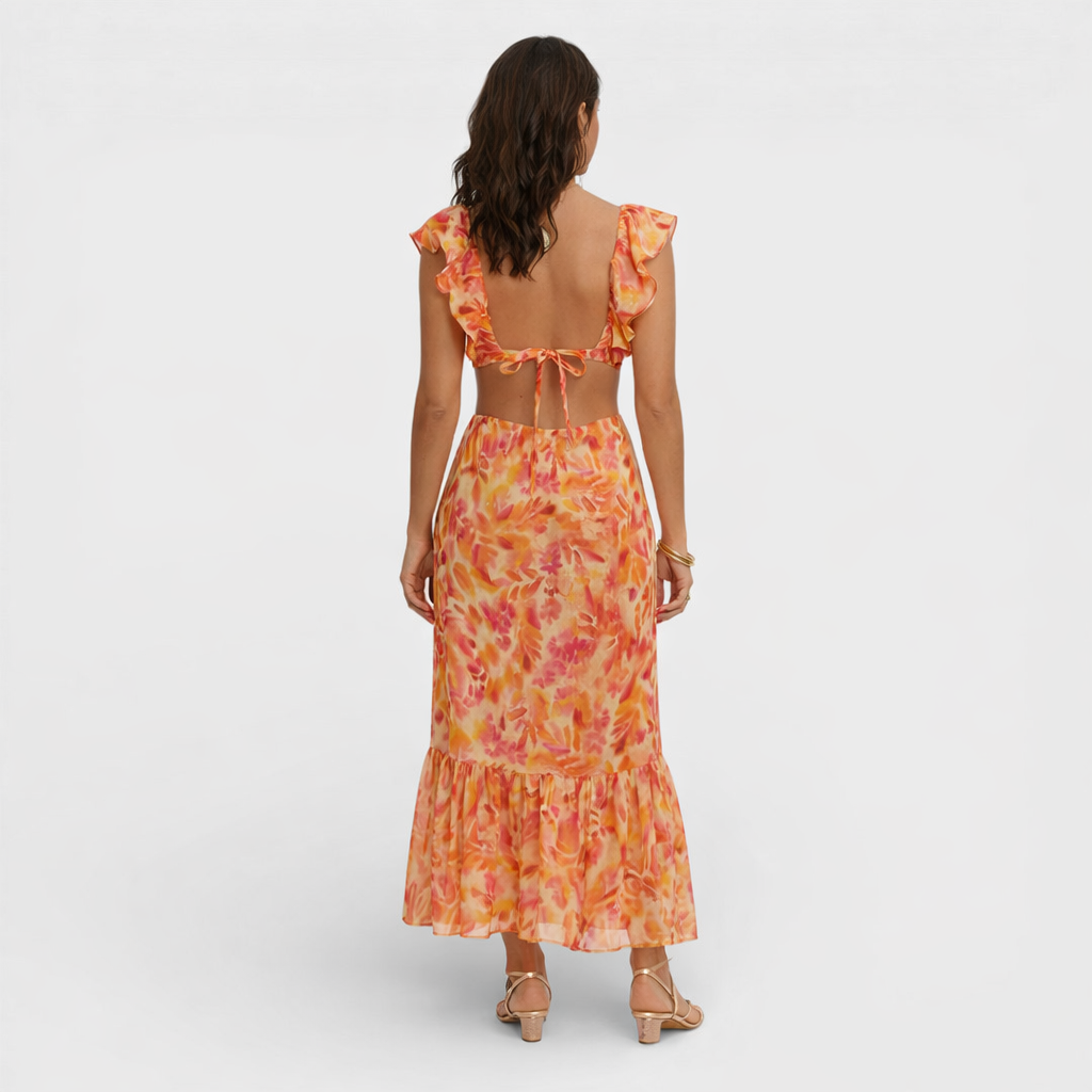 Velgara™ Kleid | Florale Romantik mit natürlicher Eleganz