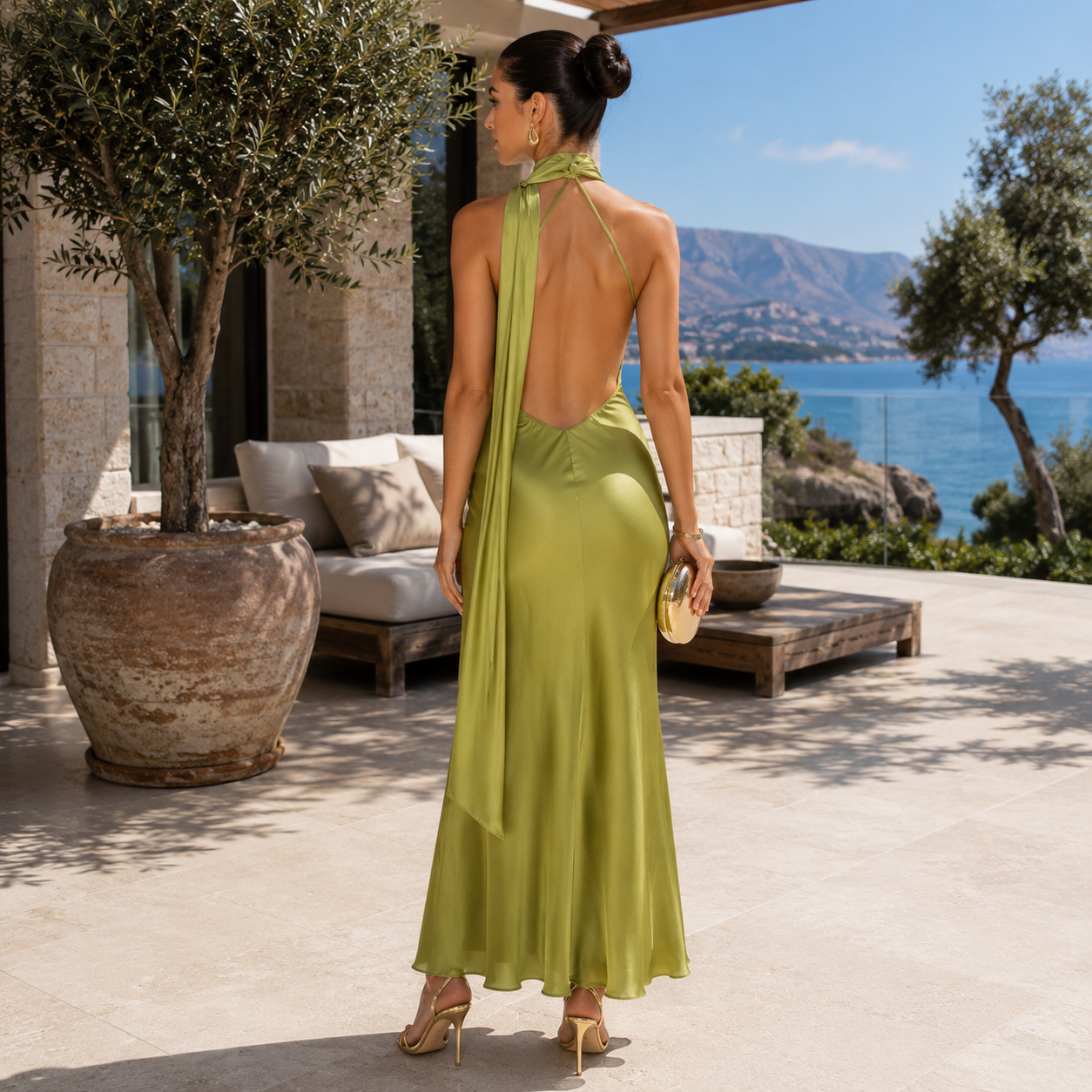 Kleid Esther | Elegante Satin-Kreation, die abends verzaubert