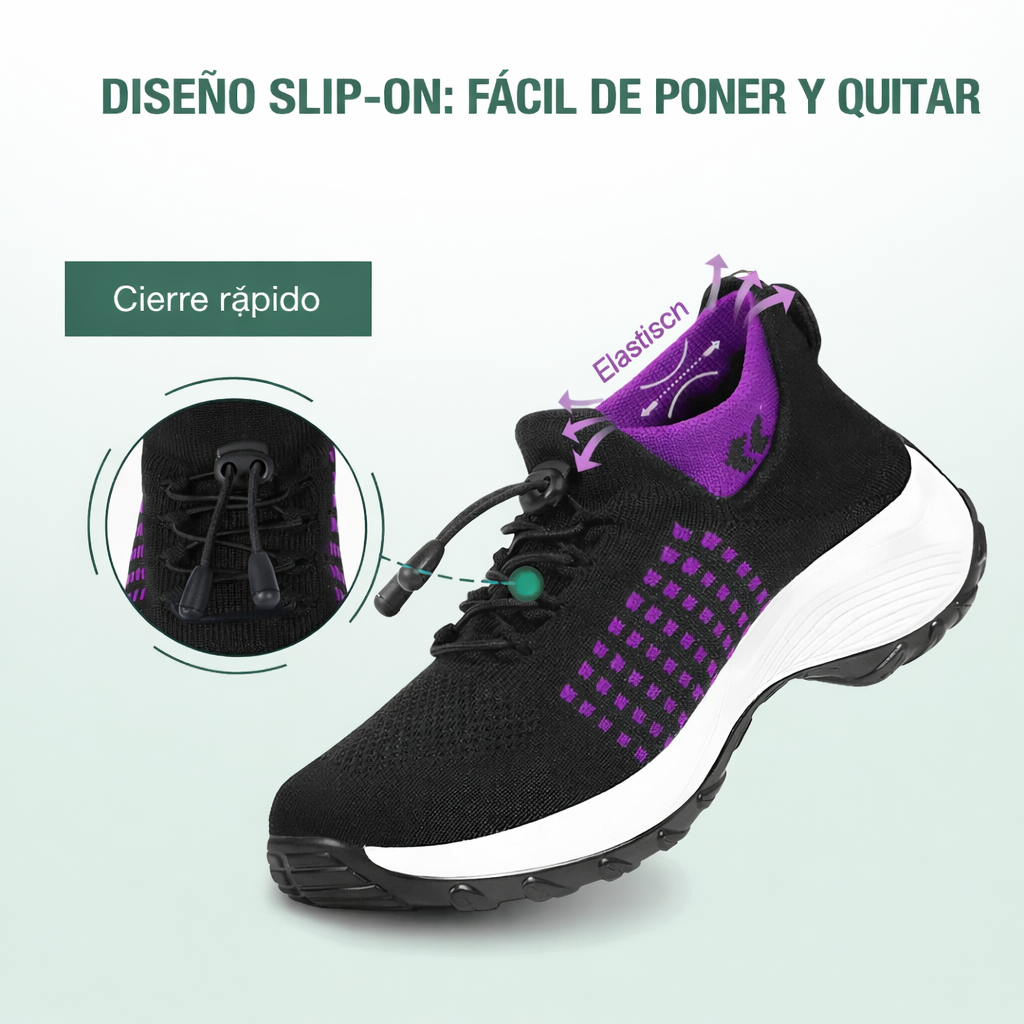 Ambulo Orthopädische Schuhe Stoff - Lila Schwarz