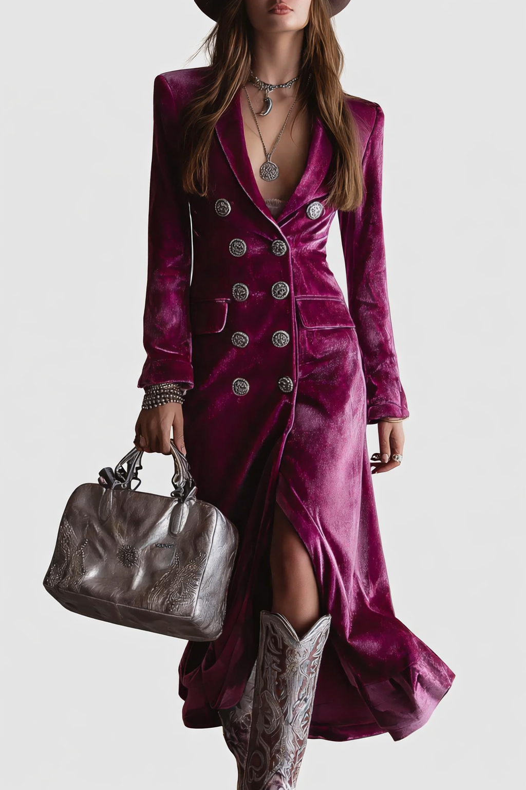 Vera | Maxikleid aus Samt-Blazer