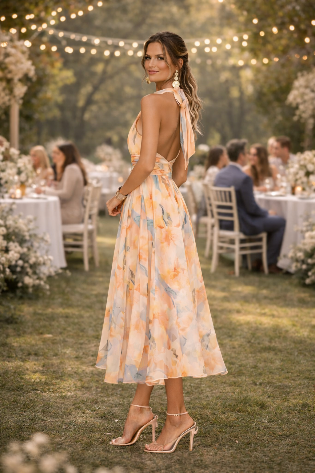 Esther™ | Neckholderkleid mit Aquarelldruck