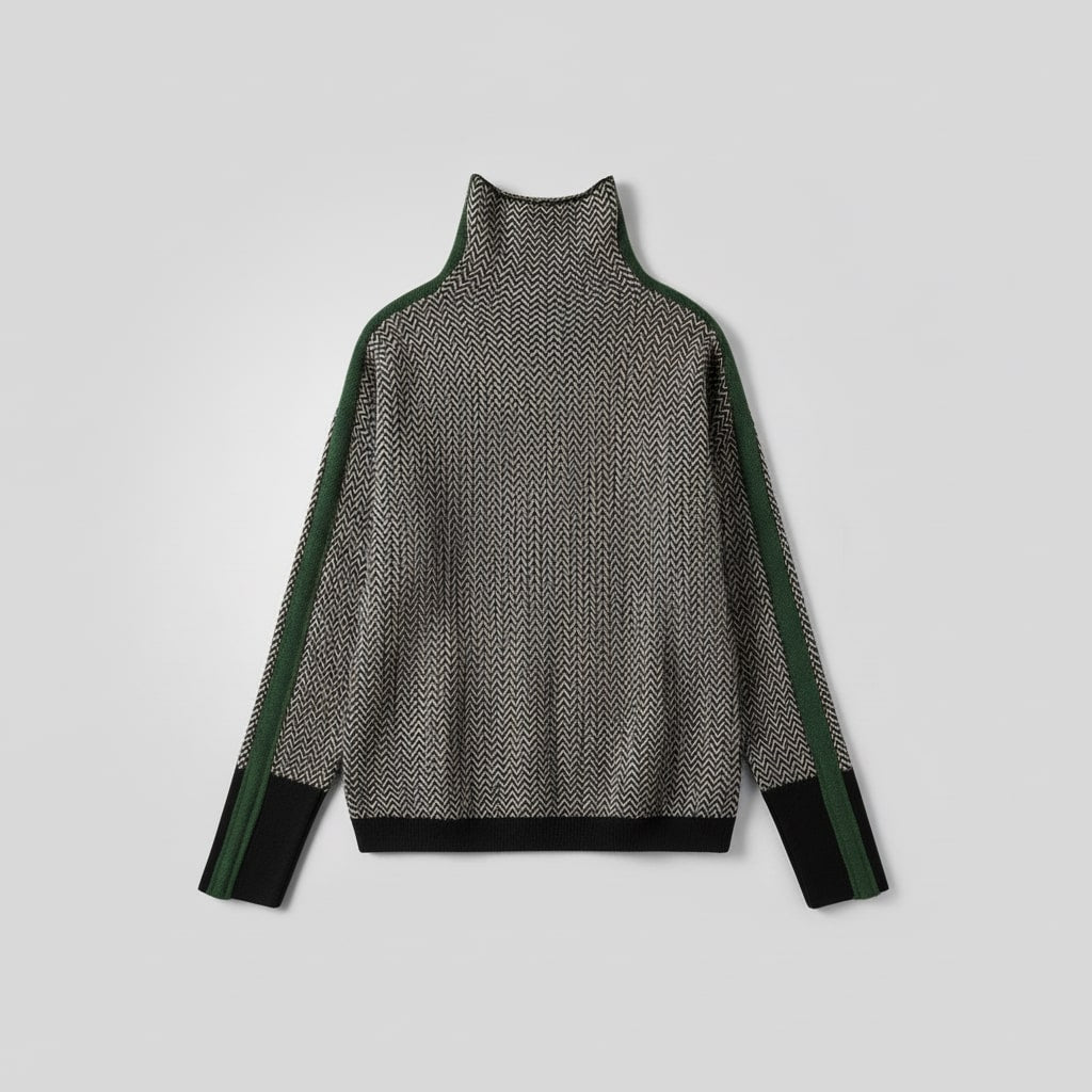 Elara | Rollkragenpullover mit Kontraststreifen