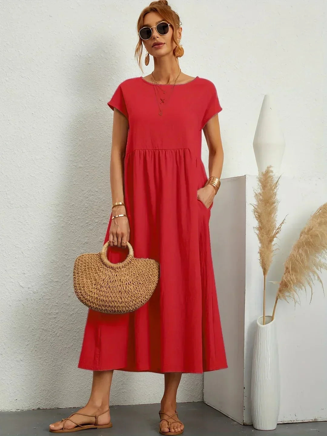 Gabriela™ – Fließendes Midikleid von zeitloser Eleganz