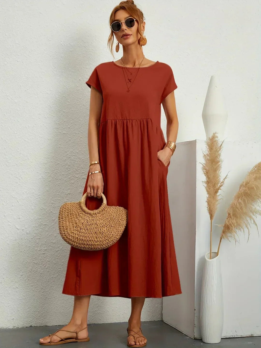 Gabriela™ – Fließendes Midikleid von zeitloser Eleganz