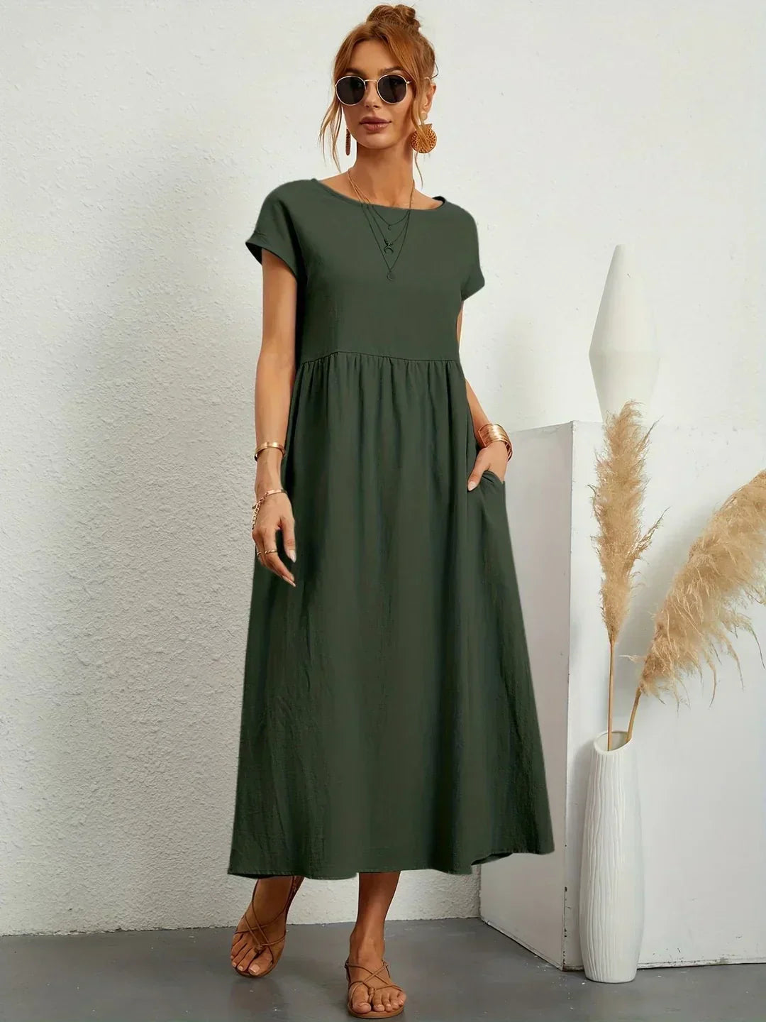 Gabriela™ – Fließendes Midikleid von zeitloser Eleganz